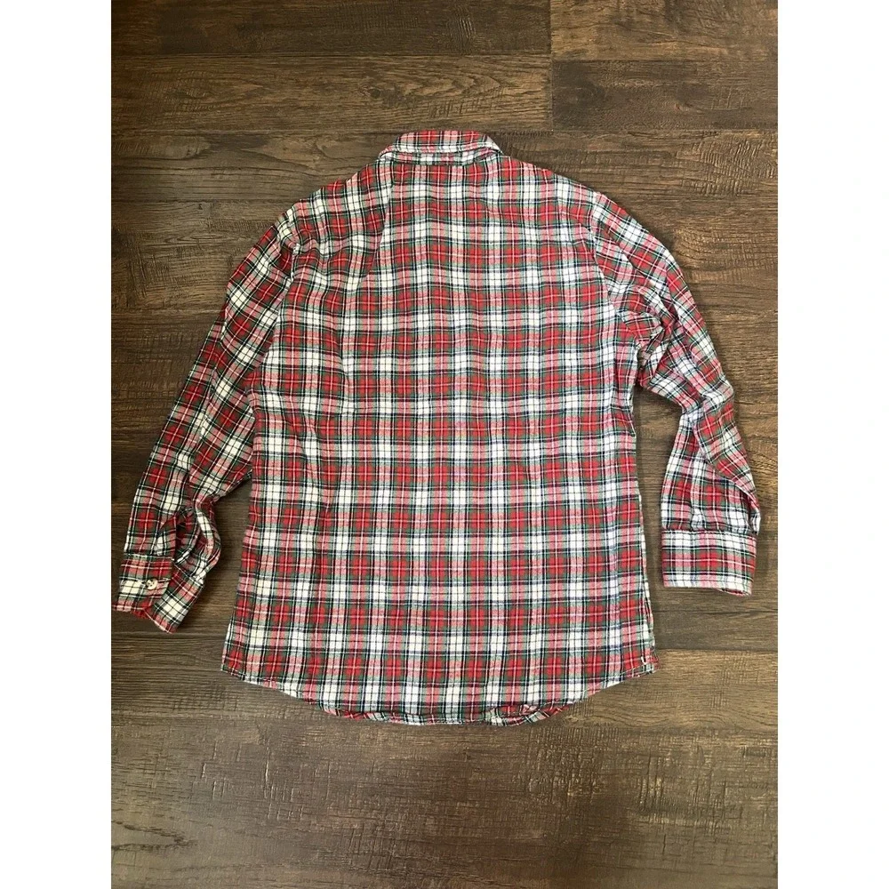 Vintage OshKosh Boys SZ‎ 7 USA Red Plaid Flannel Shirt Button Up Long Sleeve Y2K
